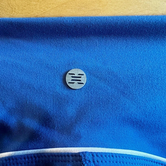 RBX Blue White Stripe Leggings Workout Pants Sz M - Picture 7 of 9